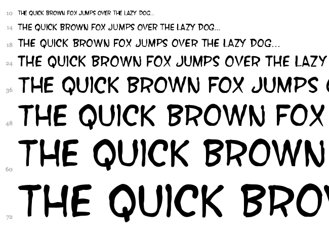 SF Wonder Comic font waterfall
